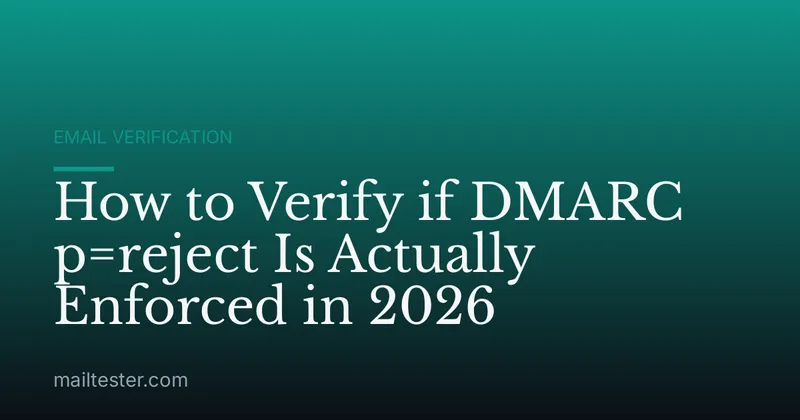 How to Verify if DMARC p=reject Is Actually Enforced in 2026