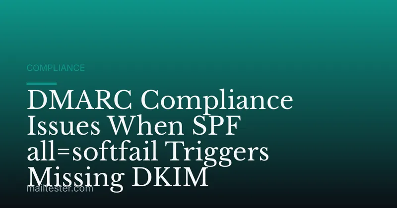 DMARC Compliance Issues When SPF all=softfail Triggers Missing DKIM