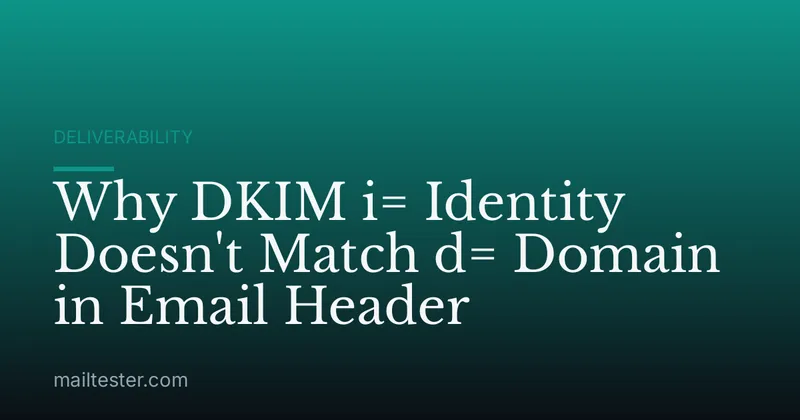 Why DKIM i= Identity Doesn't Match d= Domain in Email Header