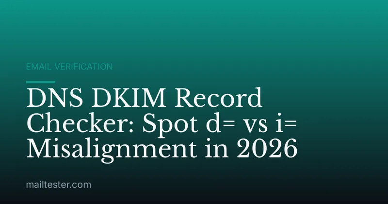 DNS DKIM Record Checker: Spot d= vs i= Misalignment in 2026