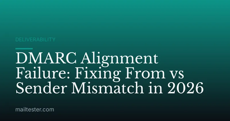 DMARC Alignment Failure: Fixing From vs Sender Mismatch in 2026