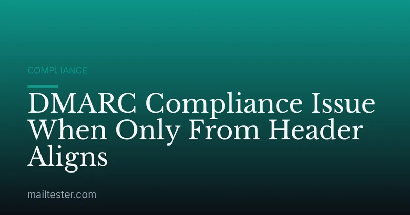 DMARC Compliance Issue When Only From Header Aligns