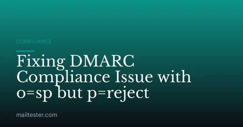 Fixing DMARC Compliance Issue with o=sp but p=reject