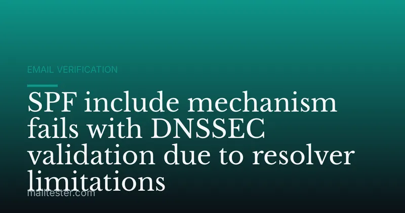 SPF include mechanism fails with DNSSEC validation due to resolver limitations