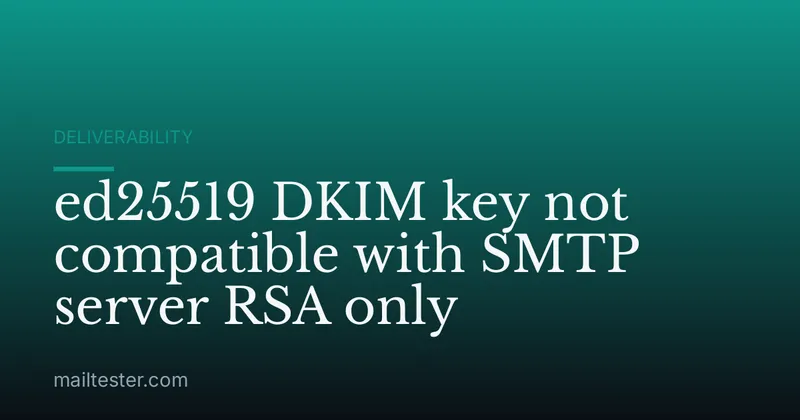 ed25519 DKIM key not compatible with SMTP server RSA only