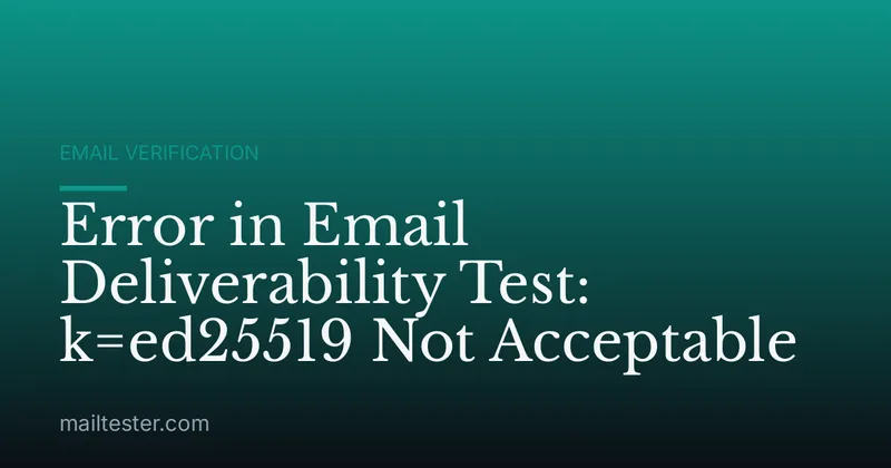 Error in Email Deliverability Test: k=ed25519 Not Acceptable
