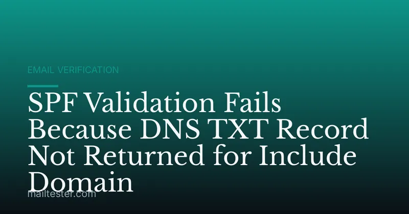 SPF Validation Fails Because DNS TXT Record Not Returned for Include Domain
