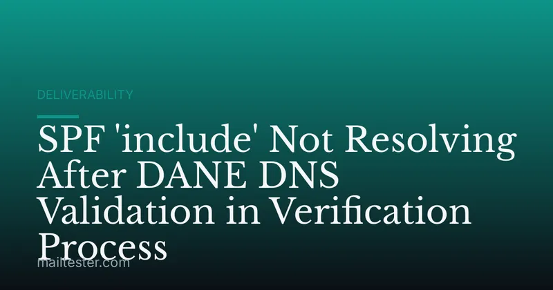 SPF 'include' Not Resolving After DANE DNS Validation in Verification Process