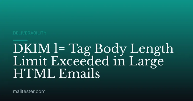 DKIM l= Tag Body Length Limit Exceeded in Large HTML Emails