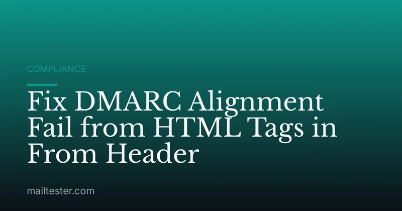 Fix DMARC Alignment Fail from HTML Tags in From Header