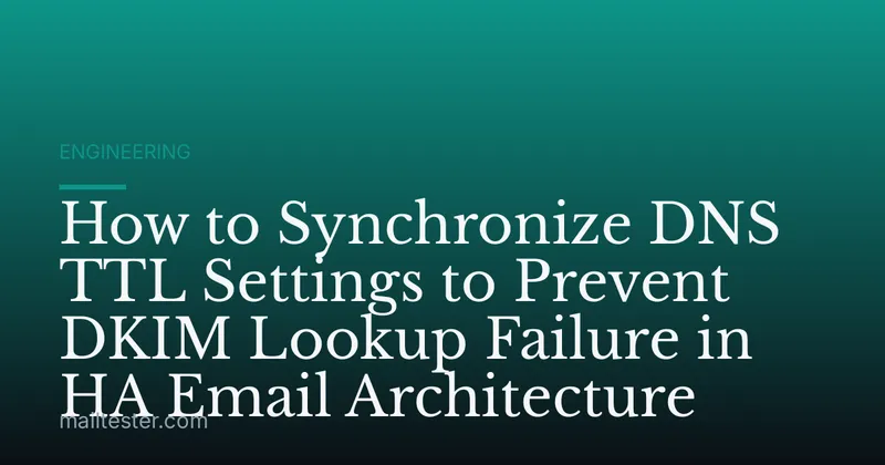 How to Synchronize DNS TTL Settings to Prevent DKIM Lookup Failure in HA Email Architecture