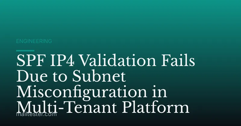 SPF IP4 Validation Fails Due to Subnet Misconfiguration in Multi-Tenant Platform
