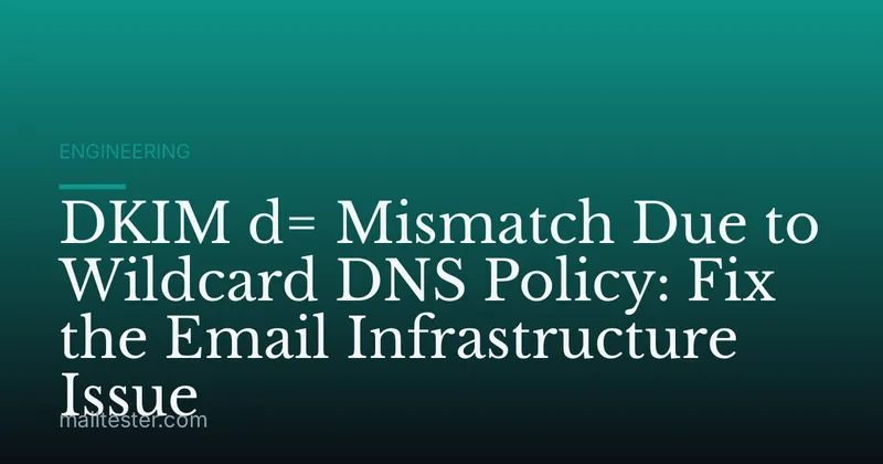 DKIM d= Mismatch Due to Wildcard DNS Policy: Fix the Email Infrastructure Issue