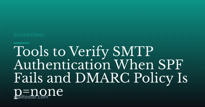Tools to Verify SMTP Authentication When SPF Fails and DMARC Policy Is p=none