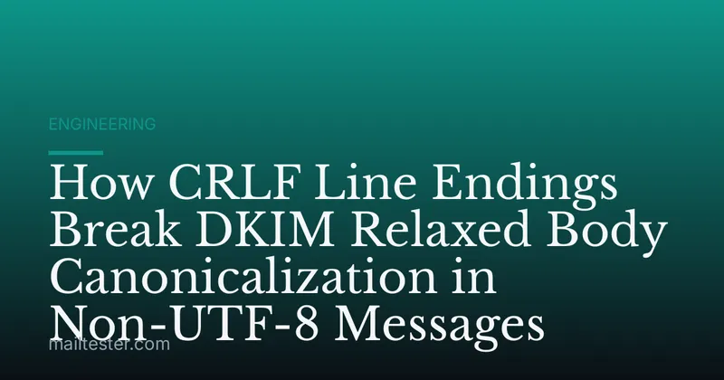 How CRLF Line Endings Break DKIM Relaxed Body Canonicalization in Non-UTF-8 Messages