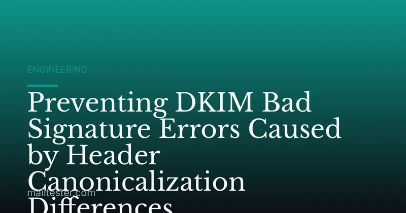 Preventing DKIM Bad Signature Errors Caused by Header Canonicalization Differences