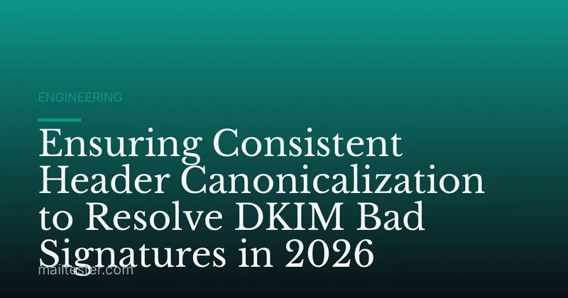 Ensuring Consistent Header Canonicalization to Resolve DKIM Bad Signatures in 2026