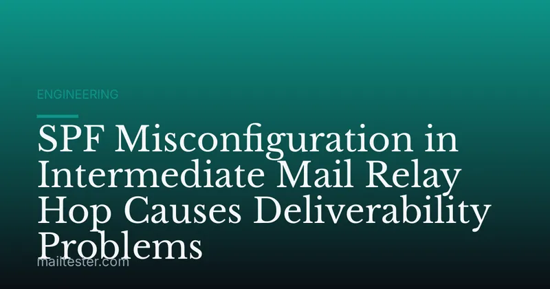 SPF Misconfiguration in Intermediate Mail Relay Hop Causes Deliverability Problems