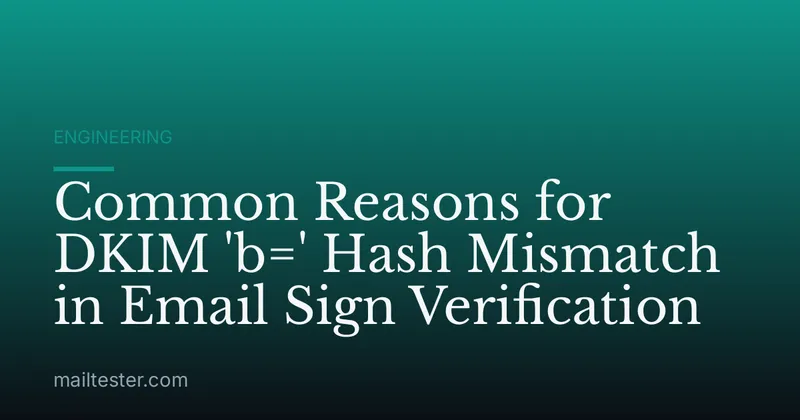 Common Reasons for DKIM 'b=' Hash Mismatch in Email Sign Verification