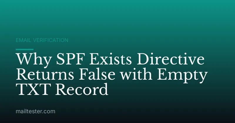 Why SPF Exists Directive Returns False with Empty TXT Record