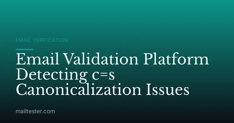 Email Validation Platform Detecting c=s Canonicalization Issues