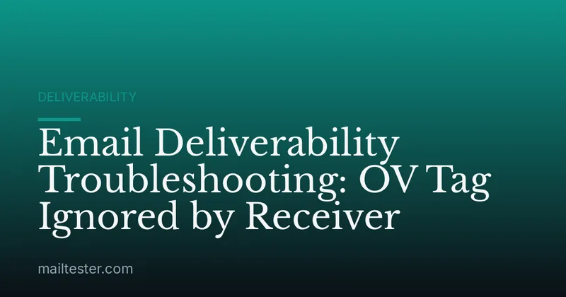 Email Deliverability Troubleshooting: OV Tag Ignored by Receiver