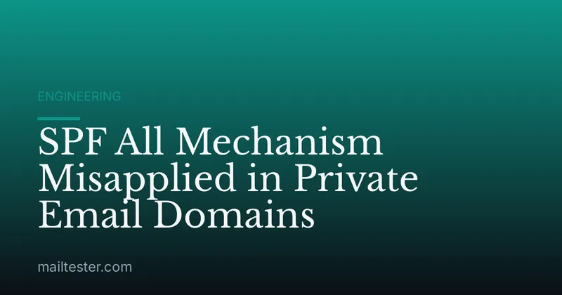 SPF All Mechanism Misapplied in Private Email Domains