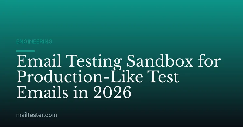 Email Testing Sandbox for Production-Like Test Emails in 2026