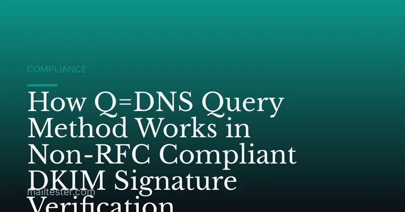 How Q=DNS Query Method Works in Non-RFC Compliant DKIM Signature Verification