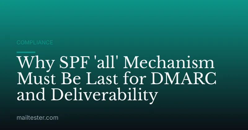 Why SPF 'all' Mechanism Must Be Last for DMARC and Deliverability