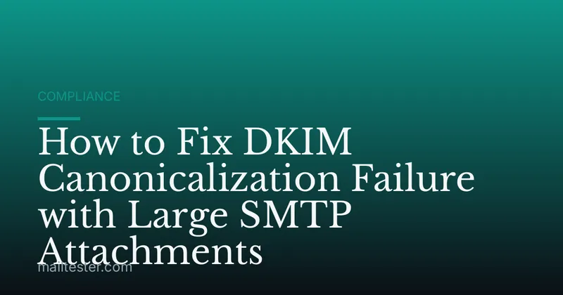 How to Fix DKIM Canonicalization Failure with Large SMTP Attachments