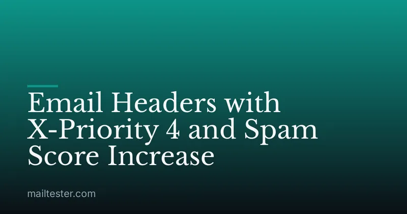 Email Headers with X-Priority 4 and Spam Score Increase