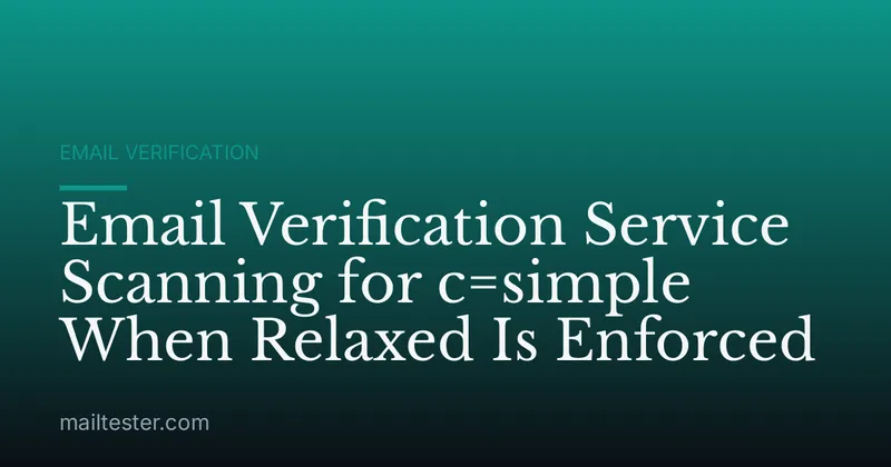 Email Verification Service Scanning for c=simple When Relaxed Is Enforced