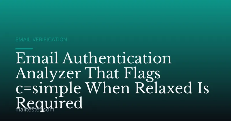 Email Authentication Analyzer That Flags c=simple When Relaxed Is Required