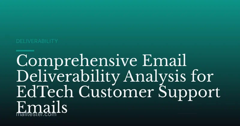 Comprehensive Email Deliverability Analysis for EdTech Customer Support Emails
