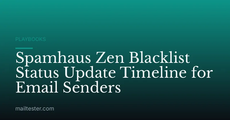 Spamhaus Zen Blacklist Status Update Timeline for Email Senders