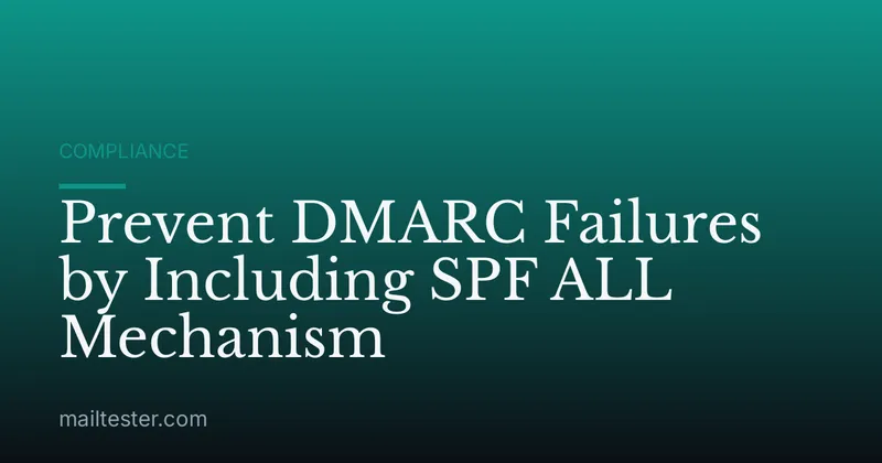 Prevent DMARC Failures by Including SPF ALL Mechanism