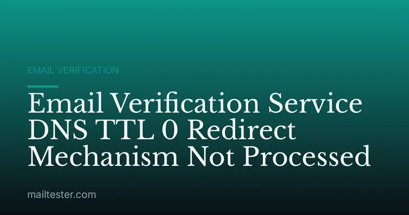 Email Verification Service DNS TTL 0 Redirect Mechanism Not Processed