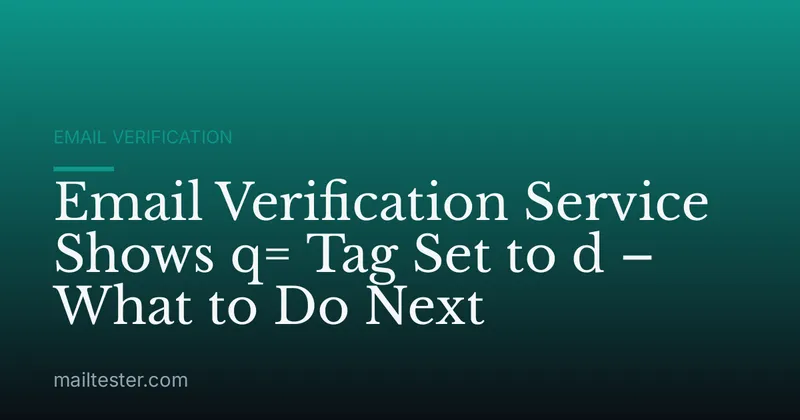 Email Verification Service Shows q= Tag Set to d – What to Do Next