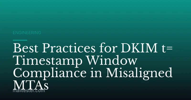 Best Practices for DKIM t= Timestamp Window Compliance in Misaligned MTAs