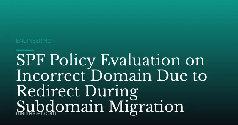 SPF Policy Evaluation on Incorrect Domain Due to Redirect During Subdomain Migration
