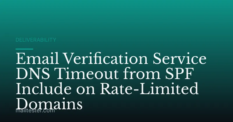 Email Verification Service DNS Timeout from SPF Include on Rate-Limited Domains