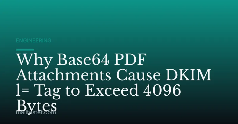 Why Base64 PDF Attachments Cause DKIM l= Tag to Exceed 4096 Bytes