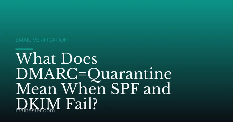 What Does DMARC=Quarantine Mean When SPF and DKIM Fail?