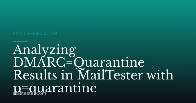 Analyzing DMARC=Quarantine Results in MailTester with p=quarantine