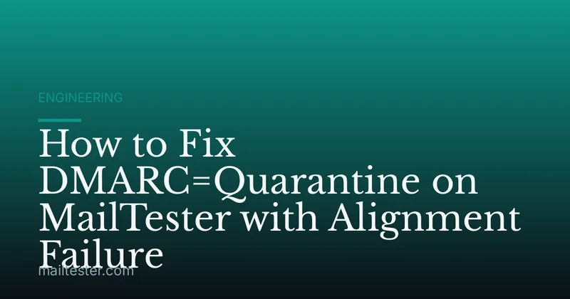 How to Fix DMARC=Quarantine on MailTester with Alignment Failure