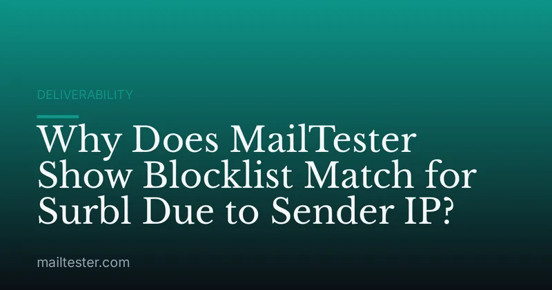 Why Does MailTester Show Blocklist Match for Surbl Due to Sender IP?