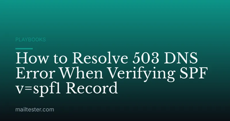 How to Resolve 503 DNS Error When Verifying SPF v=spf1 Record