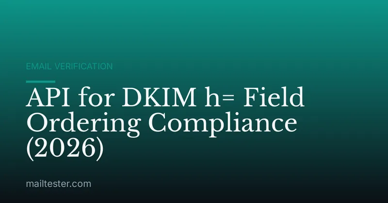 API for DKIM h= Field Ordering Compliance (2026)