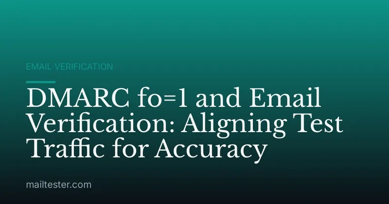 DMARC fo=1 and Email Verification: Aligning Test Traffic for Accuracy